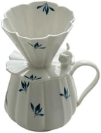 Hand-painted Butterfly Orchid Coffee Cone Shape Drip Hand Brewing Filter Funnel Cup Dripper Pour Over Barista Mugs(Set) by Unknown