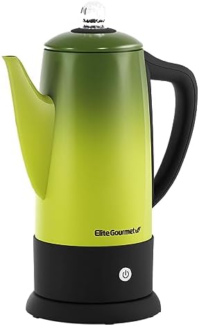 Elite Gourmet 12-Cup Vintage 50's Electric Coffee Percolator, Retro Green by EliteGourmet