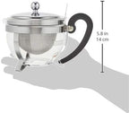 BODUM 12030-16 CHAMBORD Teapot, 16.9 fl oz (500 ml), Silver, Green Tea, Chinese Tea, Herbal Tea, Fruit Tea, Stainless Steel Filter, Glass Beaker, Dishwasher Safe - Image 3