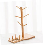Bamboo Cup Holder Rack Set Spoon Storage Box for Cafe Use - Image 4