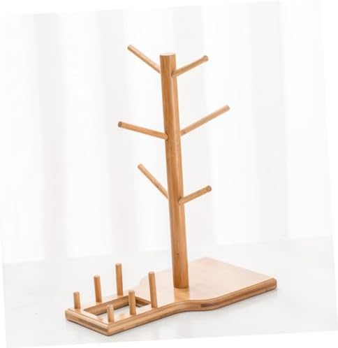 Bamboo Cup Holder Rack Set Spoon Storage Box for Cafe Use - Image 4