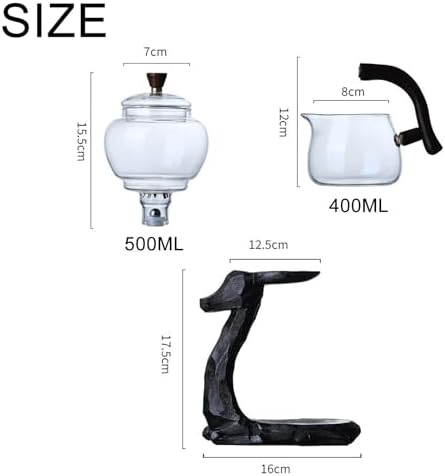 YUDIZWS Lazy Kungfu Drip Teapot,Heat Resistant Tea Set,Sturdy High Borosilicate Glass Teapot,Magnetic Water Diversion Semi-Automatic Teapot Set Magic Tea Set, Black Deer Tea se - Image 2