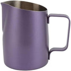 Milk Frother Cup,Coffee Jug,2pcs 450/600ML Stainless Steel Milk Jug Coffee Mug Slanting Mouth Pull Flower Cup Latte Art Tool(Purple,450ml) by Unknown