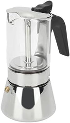 Jiawu Pot, Classic Stovetop Espresso Maker, Stainless Steel Italian and Cuban Greca Coffee Maker, Premium Crystal Glass Top Espresso Pot, Easy to Operate & Quick Cleanup (360ml) by JIAWU