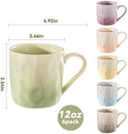 Porcelain Coffee Mugs, Multicolor, Set of 6, 12oz - Image 2