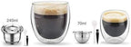 DECA Reusable Coffee Capsule Filter, Stainless Steel Coffee Pod Holder Set for Nespresso Vertuoline GCA1/Plus, Nespresso Vertuo Plus Series, Delonghi ENV 135/150 with Brush Spoon (70ml), Silver - Image 3