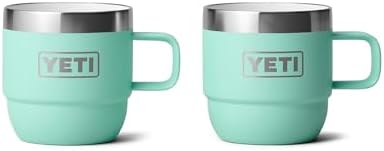 YETI Rambler 6 oz Stackable Mug, Stainless Steel, Vacuum Insulated Espresso/Coffee Mug, 2 Pack by YETI
