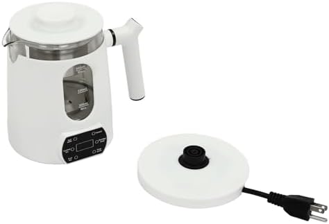 Electric Tea Kettle, 27OZ Portable Temperature Control Electric Kettle with 6 Different Functions, 600W 110V Water Boiler & Heater w/Stainless Steel Tea Steamer Mesh and 360° Rotating Base (White) by Unknown