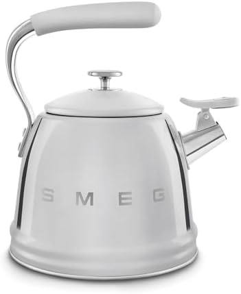 SMEG Stovetop Whistling Kettle – 50s Retro Style, 2.3 Liter (10 Cup / 2.4 Quart) Stainless Steel Tea Kettle with Iconic Design & Whistle – Premium Kitchen Statement Piece (Silver) - Image 5