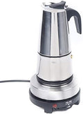 Xuthusman 200ml/300ml/450ml Mocha Coffee Pot+Electric Stove Espresso Coffee Maker Stainless Steel Stovetop Moka Pot,4/6/9cups (silver+black，300ml/6 Cups) by Xuthusman