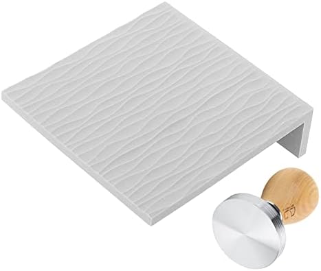 Coffee Tamper Set with Beech Handle and Embossed Tamping Mat for Home Cafe Use, 58mm Size, Silicone and Stainless Steel, Includes 1 Tamping Mat and 1 Tamper (Grey) - Image 5