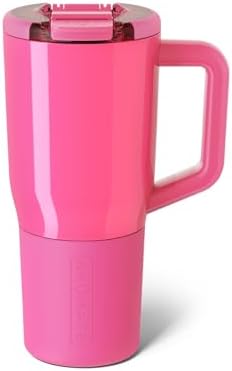 BrüMate Müv - 25oz 100% Leak Proof Insulated Coffee Mug with Handle & Lid - Stainless Steel Coffee Travel Mug - Double Walled Coffee Cup (Neon Pink) by Br%C3%BCMate