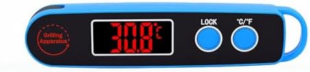 banapoy Digital Meat Thermometer, Read Food Thermometer, Real Time Food Temperature Probe with Bright LED Display and Wide Range, for BBQ Kitchen Grilling Baking Frying (Blue) - Image 4
