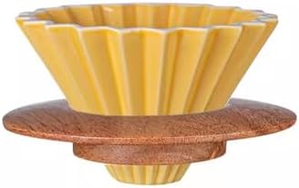 Ceramics V Shape Brewing Coffee Filter Cup For Pour Over Barista 60 Degree Dripper Cone Drip Funnel(YELLOW) by Unknown