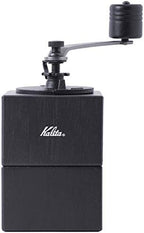 Kalita Coffee Grinder, Wooden Hand Grinder, Manual, Black, Cubic Mill, Antique Coffee Grinder, Small, Outdoor, Camping, Adjustable Grind with Lid #42165 by Kalita