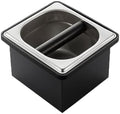 Coffee Knock Box, Stainless Steel Coffee Espresso Knock Box Coffee Grounds Bin with Noise Reduction Rubber Ring, Barista Espresso Machine Accessories by Unknown