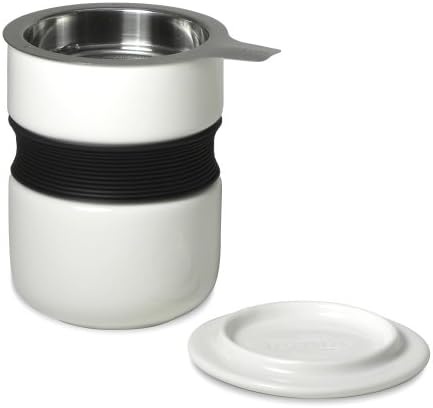FORLIFE Curve Asian Style Tea Cup with Infuser and Lid 12 ounces, White - Image 2