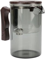 Jeffergarden Glass Teapot with Strainer, Heatproof Glass Loose Leaf Tea Maker, Removable Inner Liner, Fine Filtration, Wood Handle, Tea Water Separation for Home Office Brewing (Grey 550ml) - Image 5