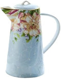Water Pitcher 1200ML Water Pitcher with Lid and Handle Bone China Tea Kettle Vintage Water Jug Kitchen Cold Or Hot Beverages Coffee Juice Pot Water Jug(Blue) by Unknown