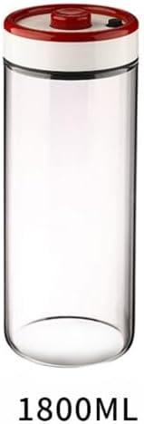 Vacuum Sealed Press Type Coffee Bean Storage Can Glass Canister Durable Tea Preservation Evacuated Storage Bottle for Home Use(1800ML C4533D) - Image 2