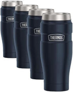THERMOS Stainless King Travel Tumbler, 16 Ounce, Vacuum-Insulated | Midnight Blue | Pack of 4 by Thermos