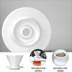 Cabilock Octagonal Ceramic Coffee Filter Cup White Thickened Manual Dripper with Fine Filtering Portable Design for Home Brewing - Image 4