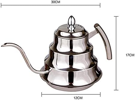 Coffee Machine 1.2L Stainless Steel Gooseneck Coffee Maker Pour Coffee Maker With Filter Hand Drip Coffee Maker Tea Percolator Teapot French Press Stainless Steel With Strainer Slim Mouth Teapot coffe - Image 3