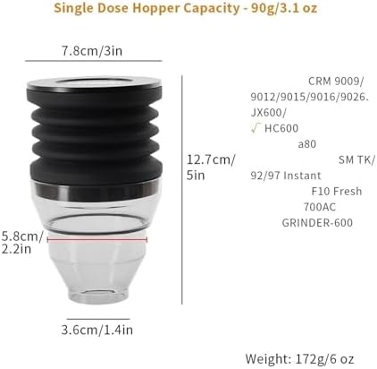 Coffee Beans Grinder Single Dose Hopper And Silicone Belows Blowing Cleaning Tools,Compatible For Galileo, /, Compatible For Eureka, /, Compatible For Mazzer(Compatible for Gemilai Sliver) - Image 2