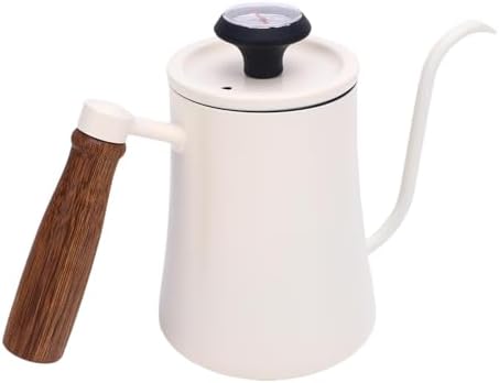 GOWENIC 600ML Pour Over Coffee Kettle with Thermometer (White) - Image 2