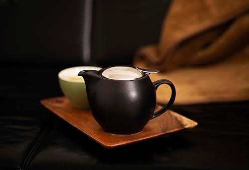 Zero Japan Bee House Round Teapot For One, 15 Oz - Ceramic Tea Pot with Stainless Steel Lid and Infuser, Smooth-Pour Spout, Diswasher and Microwave Safe Tea Pots (Noble Black) - Image 2