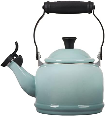 Le Creuset Enamel On Steel Demi Tea Kettle, 1.25 Quart, Sea Salt/Black Knob - Image 3