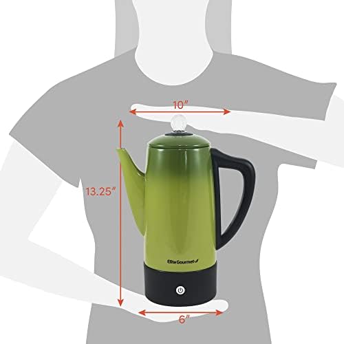 Elite Gourmet 12-Cup Vintage 50's Electric Coffee Percolator, Retro Green - Image 5