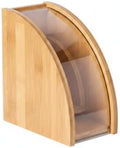 Vertical Coffee Filter Storage Box for Pour Over, Bamboo & PP Plastic Holder for Cone Filters by Unknown