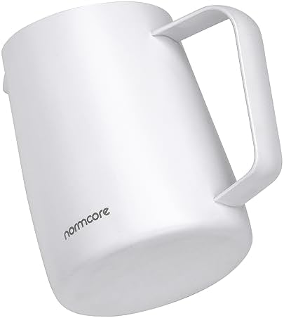 Normcore Milk Pitcher with Sharp Spout - Espresso Steaming Pitcher - Milk Frothing Jug - Espresso Barista Tool - Non-stick coating White - 20.3 oz (600 ml) - Image 2
