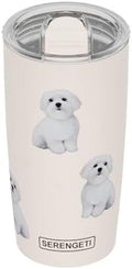 SERENGETI Maltese 20 Oz. Stainless Steel, Vacuum Insulated Tumbler with Spill Proof Lid - 3D Print - Insulated Travel mug for Hot or Cold Drinks (Maltese Tumbler) by ESPETS