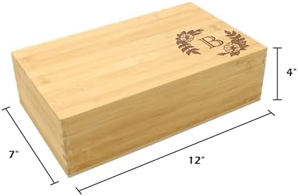 Personalized Tea Box, Bamboo Organizer, Family Leaf Oval - Image 5