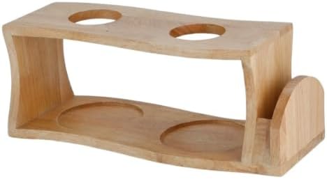 Wooden Pour Over Stand Dual Hole for Two Cups by VEYFIY