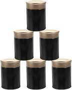 Toyvian 6pcs Black Metal Tea Tins for Loose Leaf Storage, Airtight Canisters with Seal Lid, Portable Tea Jar Set for Kitchen Organization and Food Preservation by Toyvian