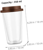 Mikinona 350ml High Borosilicate Glass Coffee Cup with Silicone Lid - Image 4