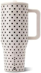 HydroJug Polka Dot Traveler 32oz, Insulated Tumbler, French Vanilla by Hydrojug