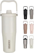 26 oz Ceramic-Lined Insulated Water Bottle with Straw and Handle by COIFER