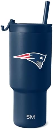Simple Modern New England Patriots Tumbler with Flip Lid, Straw 30oz | NFL by Unknown