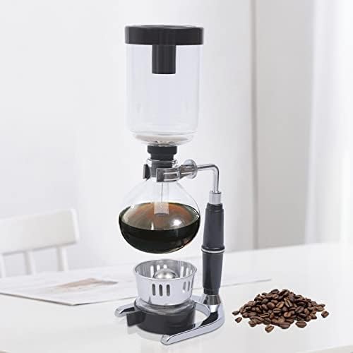 Siphon Syphon Coffee Maker Tabletop Glass Siphon Pot Syphon Coffee Maker Siphon Vacuum Coffee Maker Black (3 Cups(360ml)) - Image 2