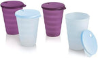 Tupperware Impressions Tumbler Set in Blue & Purple, 4 Count, Dishwasher Safe and BPA Free (4 Tumblers, 4 Lids, 17 fl oz each) by Tupperware