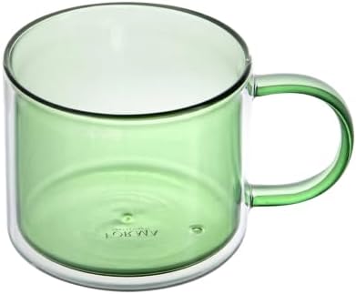 Restaurantware Coffee Cups 12 Pack of 11 oz Double Wall Glass Insulated Coffee Cup Borosilicate Mug Thermal Shock Resistant Handle Modern Design - Image 2