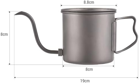 400ml Camping Kettles for Boiling Water, Coffee Kettle with Folding Handle+Removable Coffee Spout Coffee Pot with Coffee Filter/Small Cup, Lightweight Tea Kettle for Picnic Backpacking Hiking - Image 5