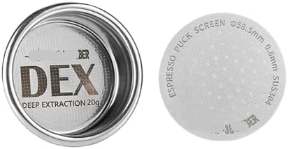 Precise 58.5mm Espresso Coffee Filter Baskets With Espresso Puck Screen Fit 58mm Portafilter Barista Accessories - Compatible With MHW-3BOMBER DEX(20g and Puck Screen) by Unknown