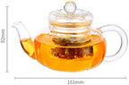 Glass Teapot 10oz with Vertical Stripes Clear Tea Kettle with Removable Glass Infuser 300ml Pumpkin Shape Tea Pot for Loose Leaf Teapot - Image 2