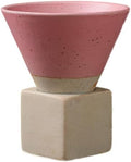 Ceramic Pedestal Coffee Cup, 7 Oz Flared Mug with Square Holder, 25 Colors (Rose Speckle) by Unknown
