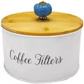 Coffee Filter Holder Metal Coffee Filter Holder Storage Box with Bamboo Lid, Coffee Filter Container Coffee Bar Decor, Coffee Station Accessories for Storing Filter Papers Coffee Paper Storage Rack ( by Unknown